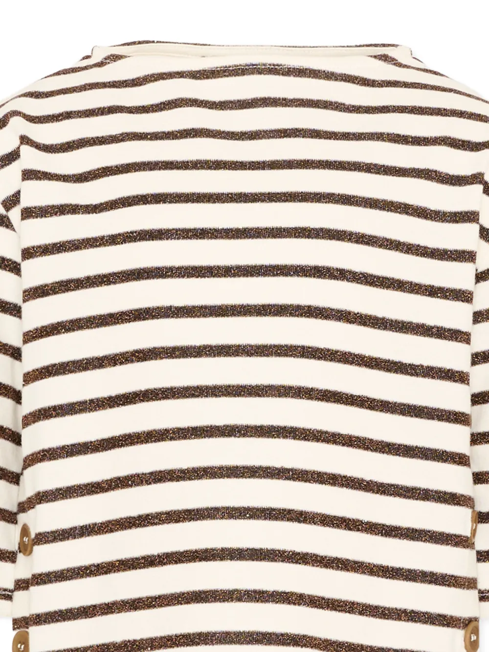  Vélocipède Button-detail Striped T-shirt - Neutrals 