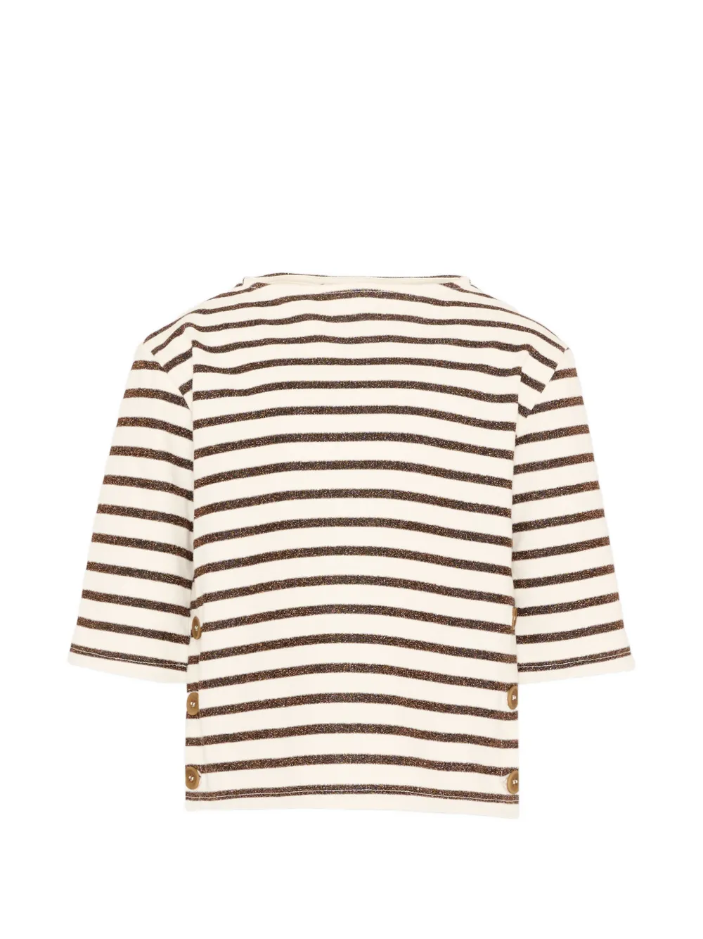 VÉLOCIPÈDE button-detail striped T-shirt - Toni neutri