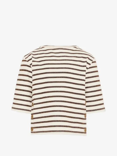 VÉLOCIPÈDE button-detail striped T-shirt