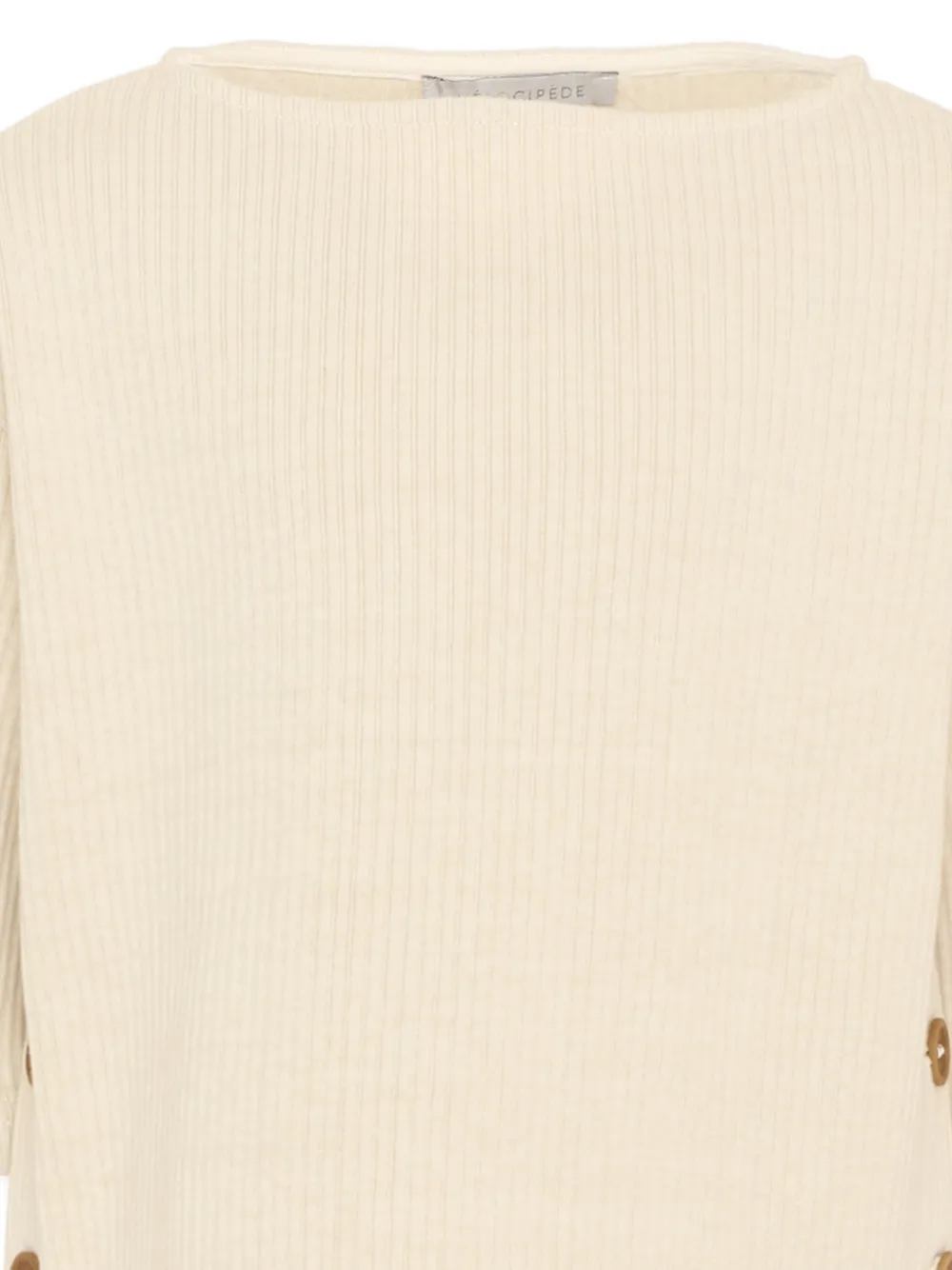  Vélocipède Button-detail Fine-ribbed T-shirt - Neutrals 