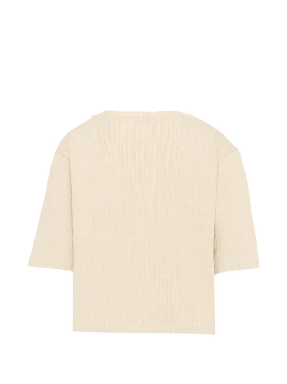  Vélocipède Button-detail Fine-ribbed T-shirt - Neutrals 