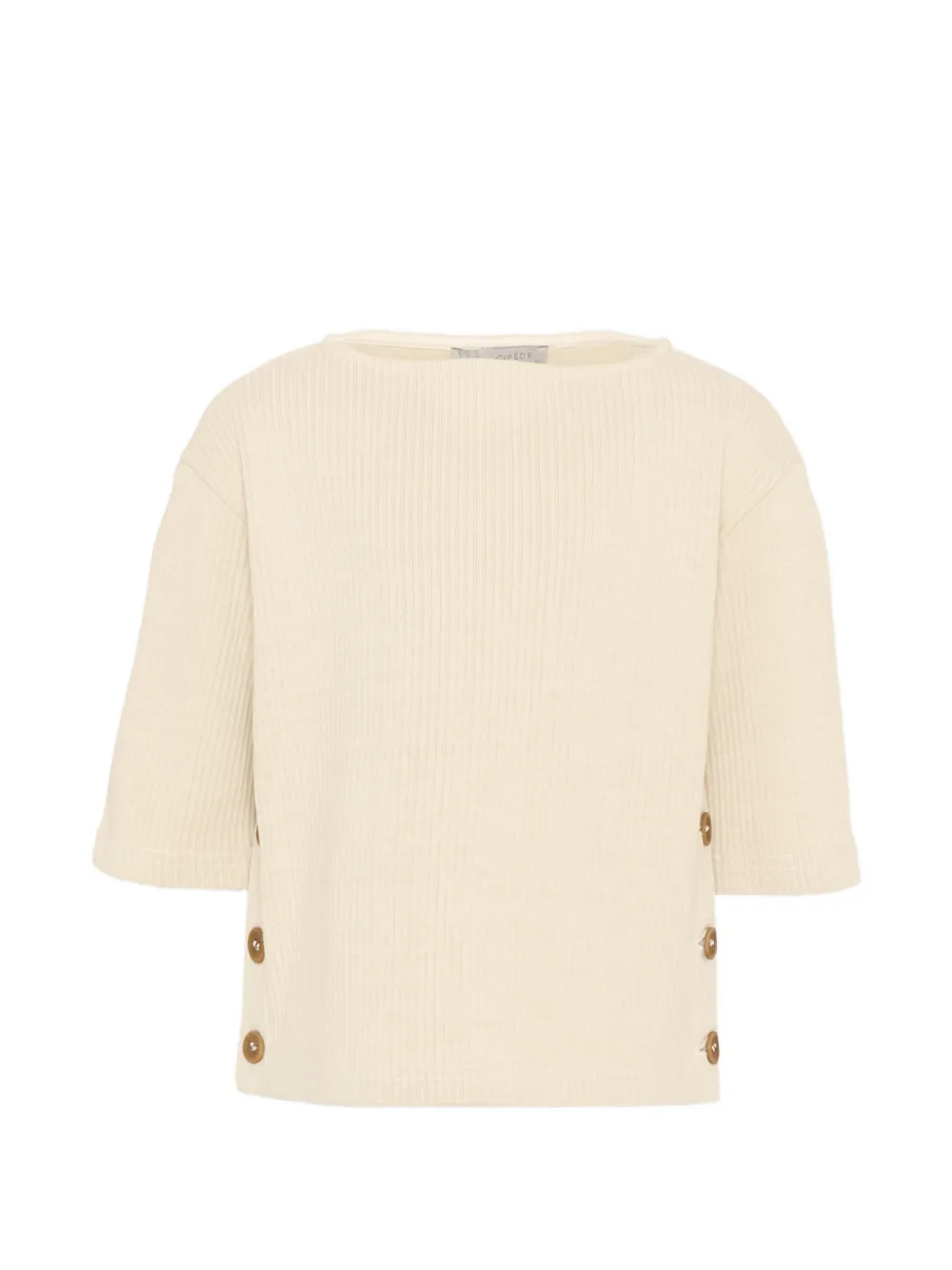 VÉLOCIPÈDE button-detail fine-ribbed T-shirt - Toni neutri