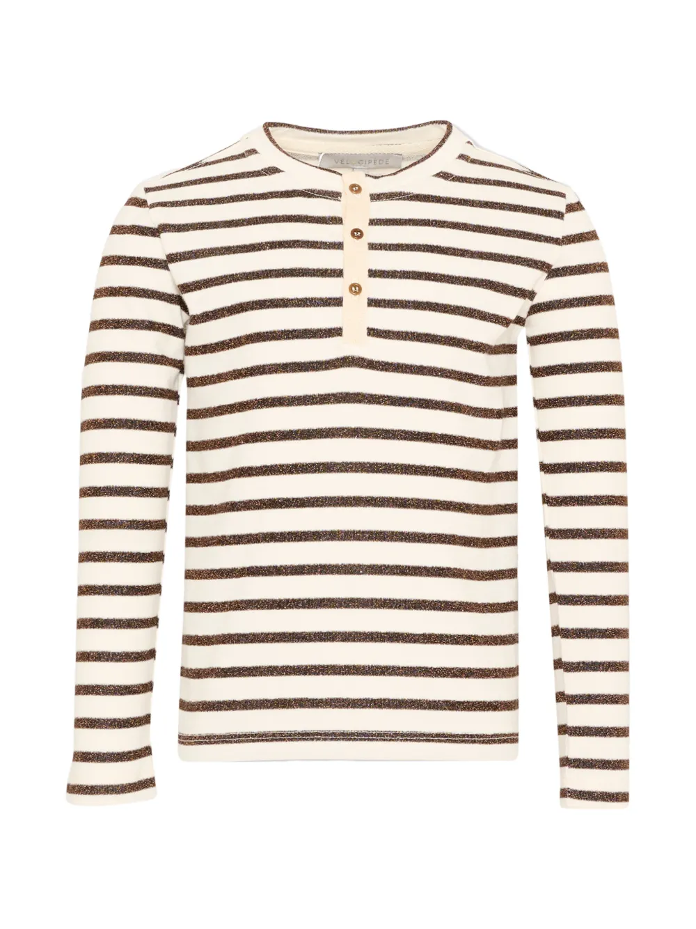 VÉLOCIPÈDE striped long-sleeve polo shirt - Toni neutri