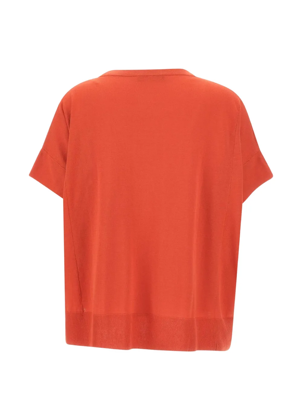  Elena Miro` Ribbed Side Slits Sweater - Orange 