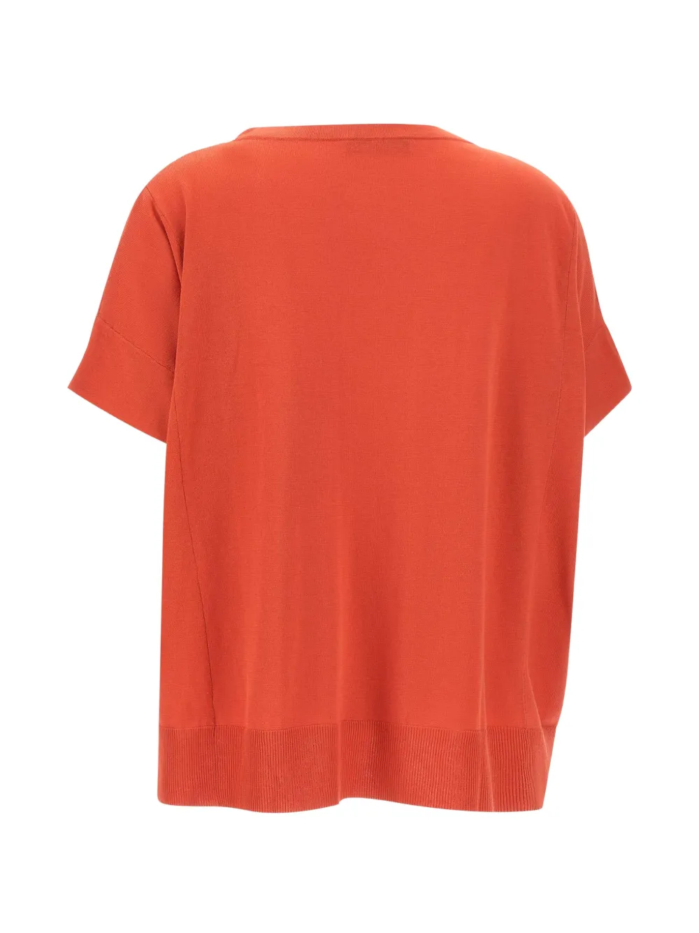  Elena Miro` Ribbed Side Slits Sweater - Orange 
