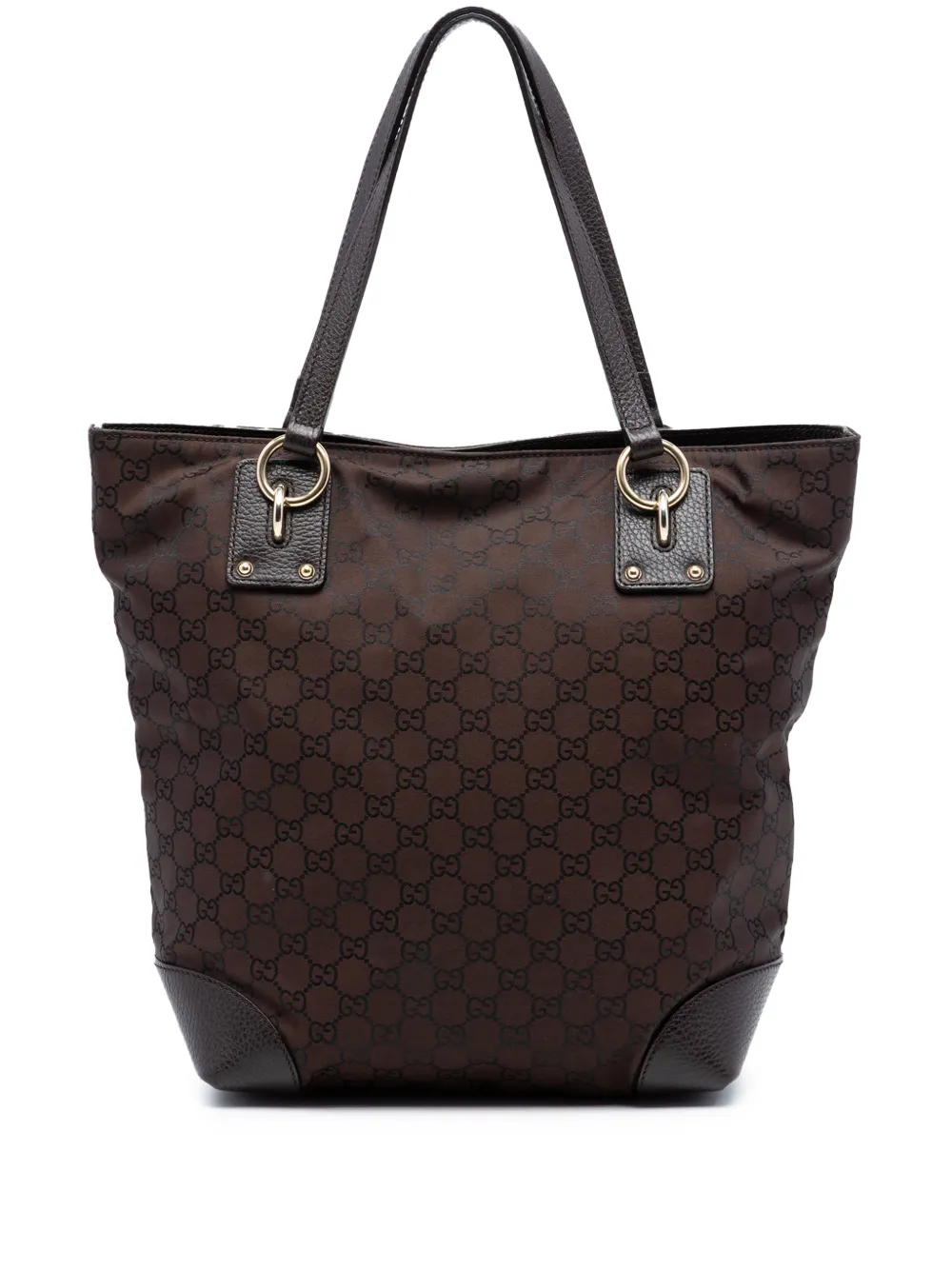 Gucci Pre-Owned 2016-2025 GG Nylon Vertical Charm tote bag - Marrone