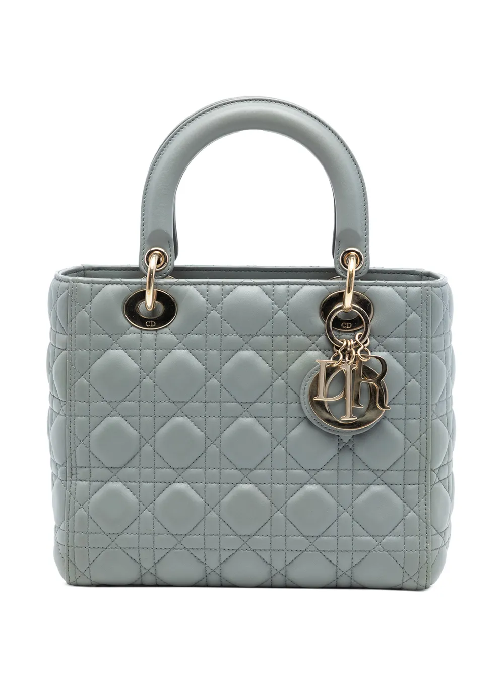 Christian Dior Pre-Owned 2020 Medium Lambskin Cannage Lady Dior satchel - Grey