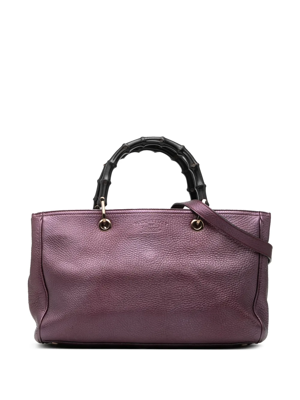 Gucci Pre-Owned 2000-2015 Medium Calfskin Bamboo Shopper satchel - Viola