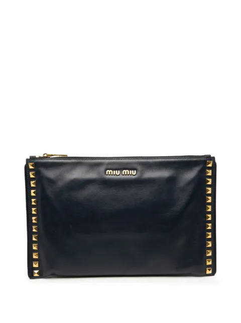 Miu Miu Pre-Owned bolsa de mano Studded de piel con cierre 2010-2026