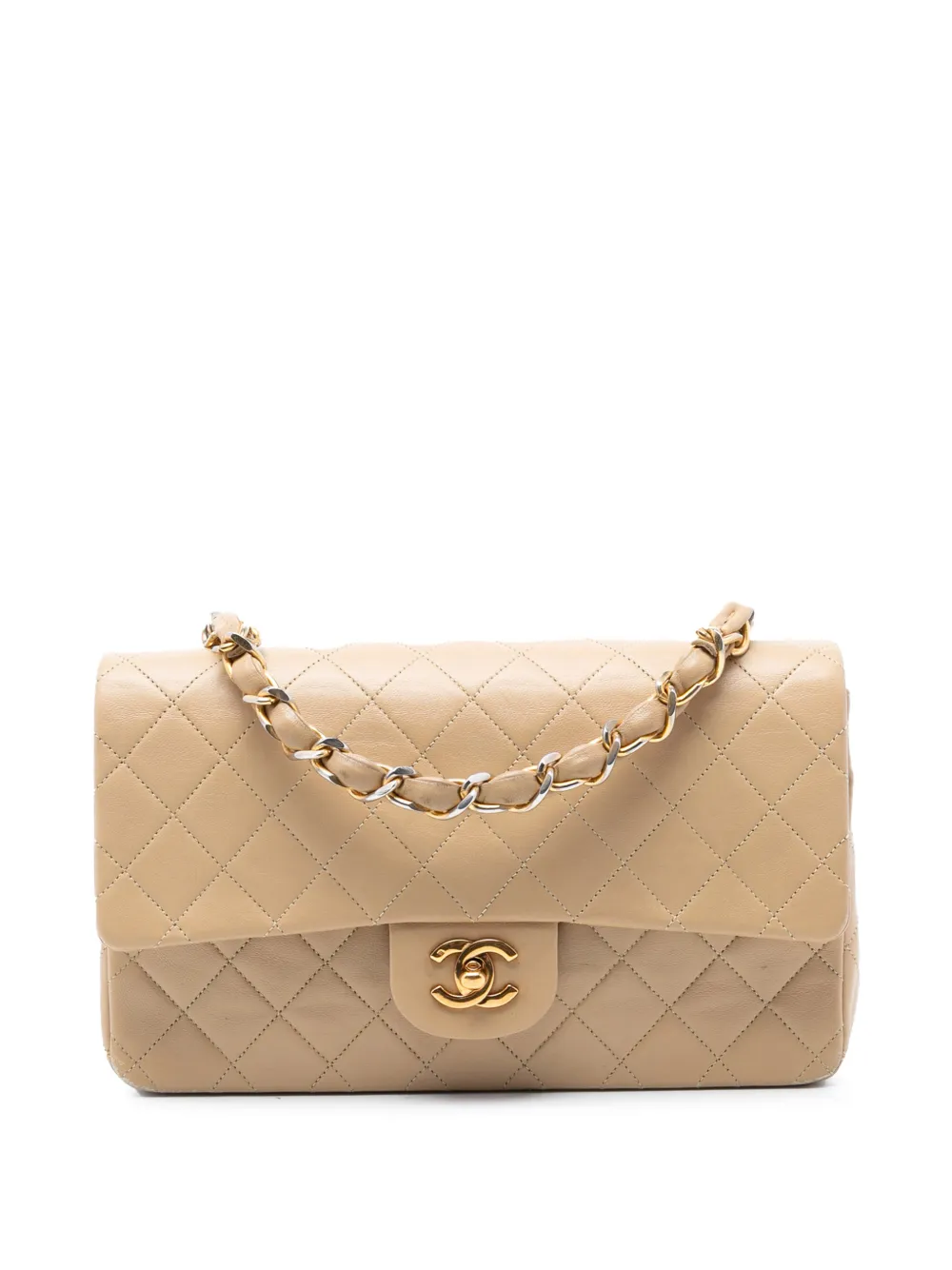 CHANEL Pre-Owned 1989-1991 Medium Classic Lambskin Single Flap handbag - Marrone