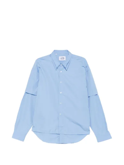 LC23 layered-sleeve button-up shirt