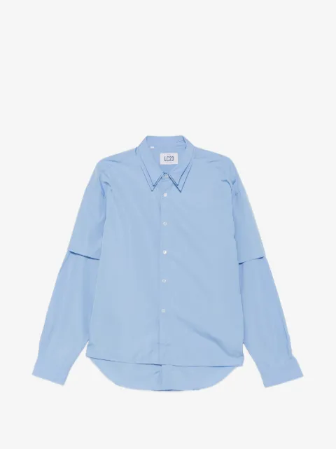 LC23 layered-sleeve button-up shirt