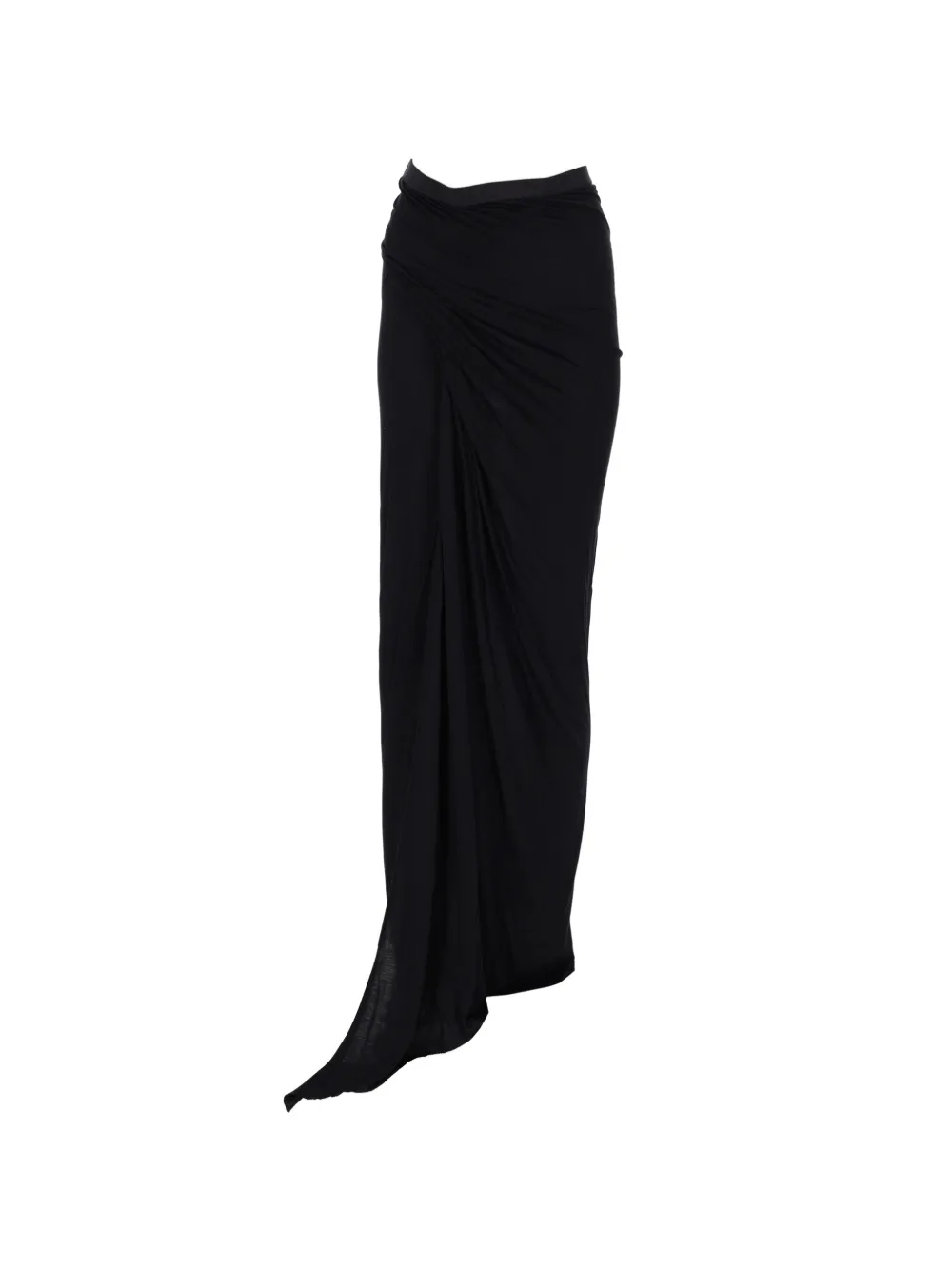 Rick Owens Lilies Draped Midi Skirt | Black | FARFETCH