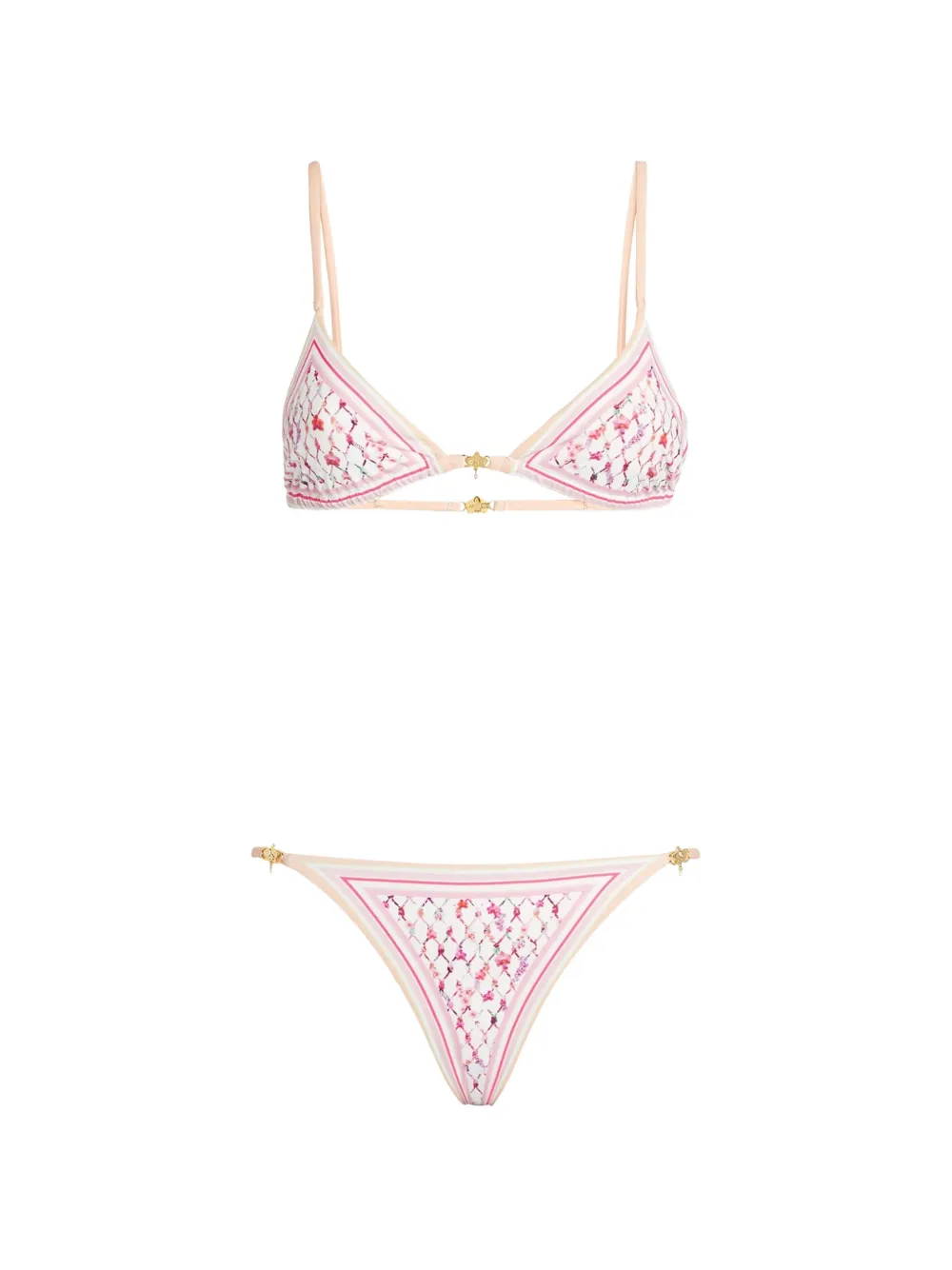 Genny Bikini con applicazioni a fiori - Rosa