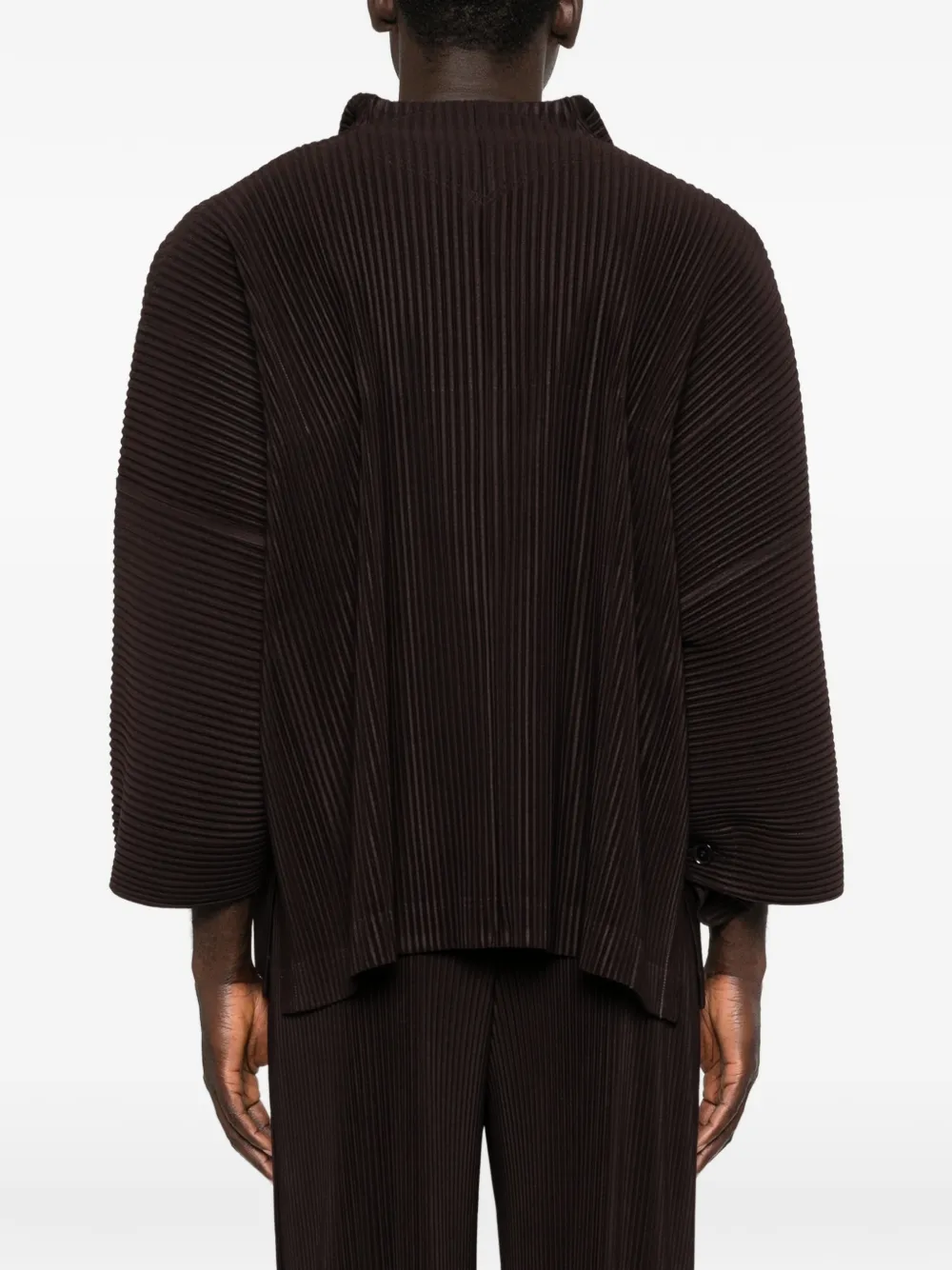 Homme Plissé Issey Miyake Wear or Wrap jack met plooien Bruin