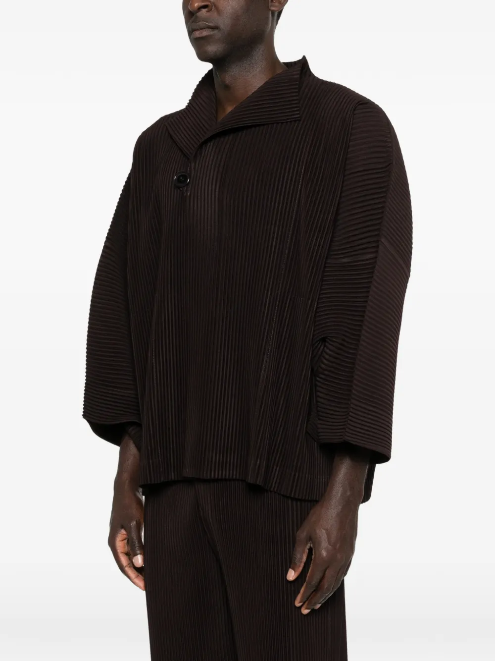 Homme Plissé Issey Miyake Wear or Wrap jack met plooien Bruin