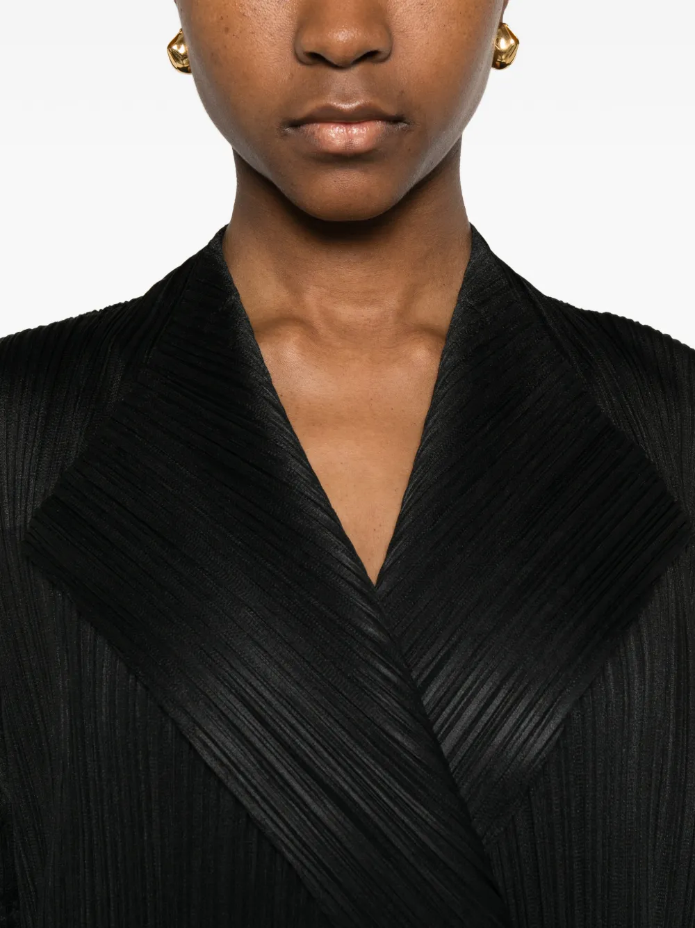 Pleats Please Issey Miyake Facade jas met plooien Zwart