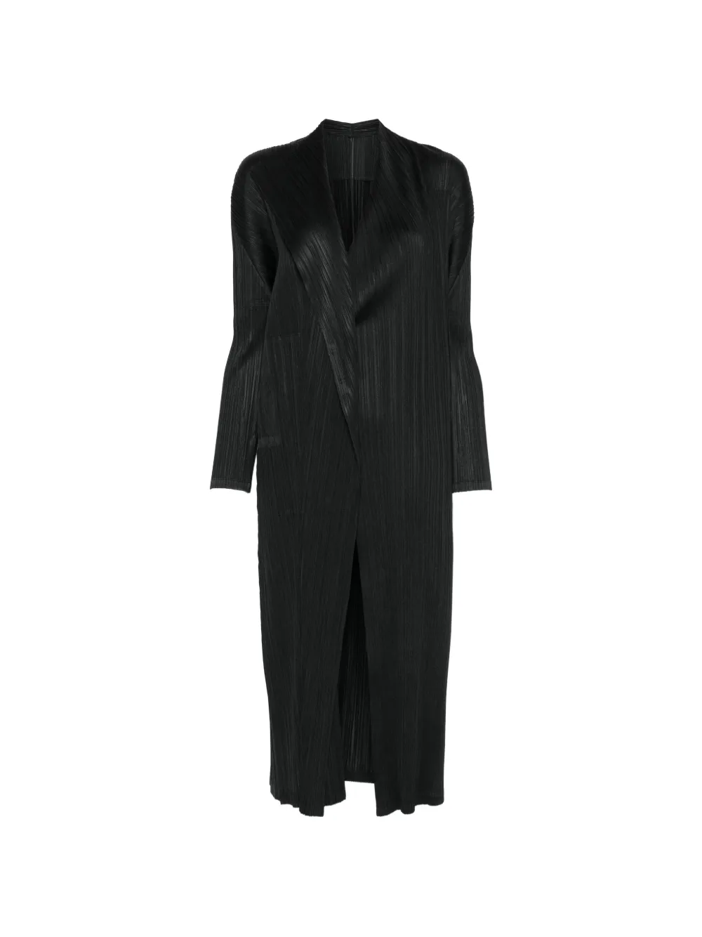 Pleats Please Issey Miyake Facade pleated coat - Schwarz