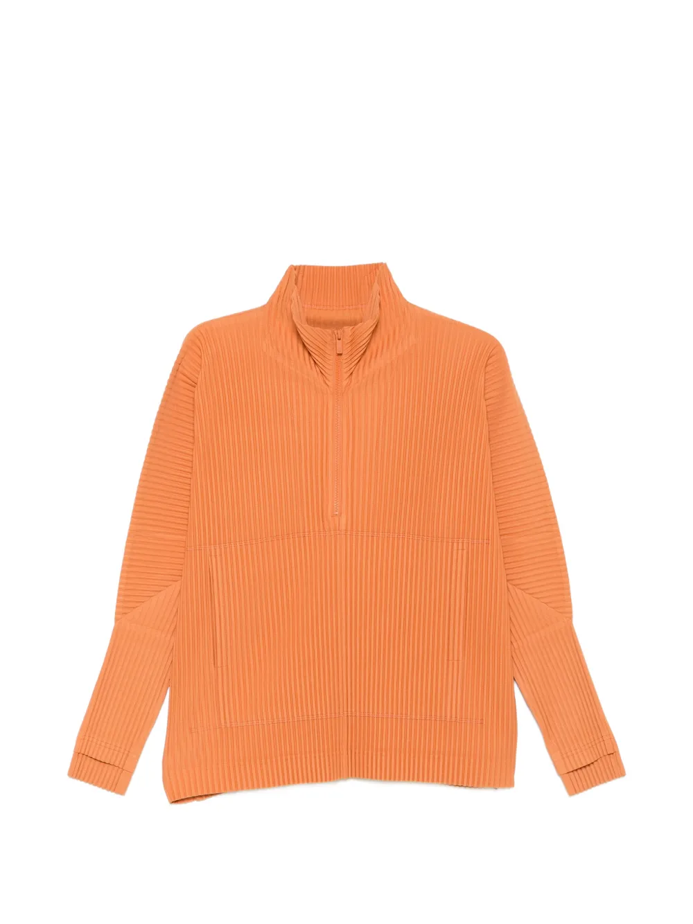 Homme Plissé Issey Miyake March zip pleated shirt - Arancione