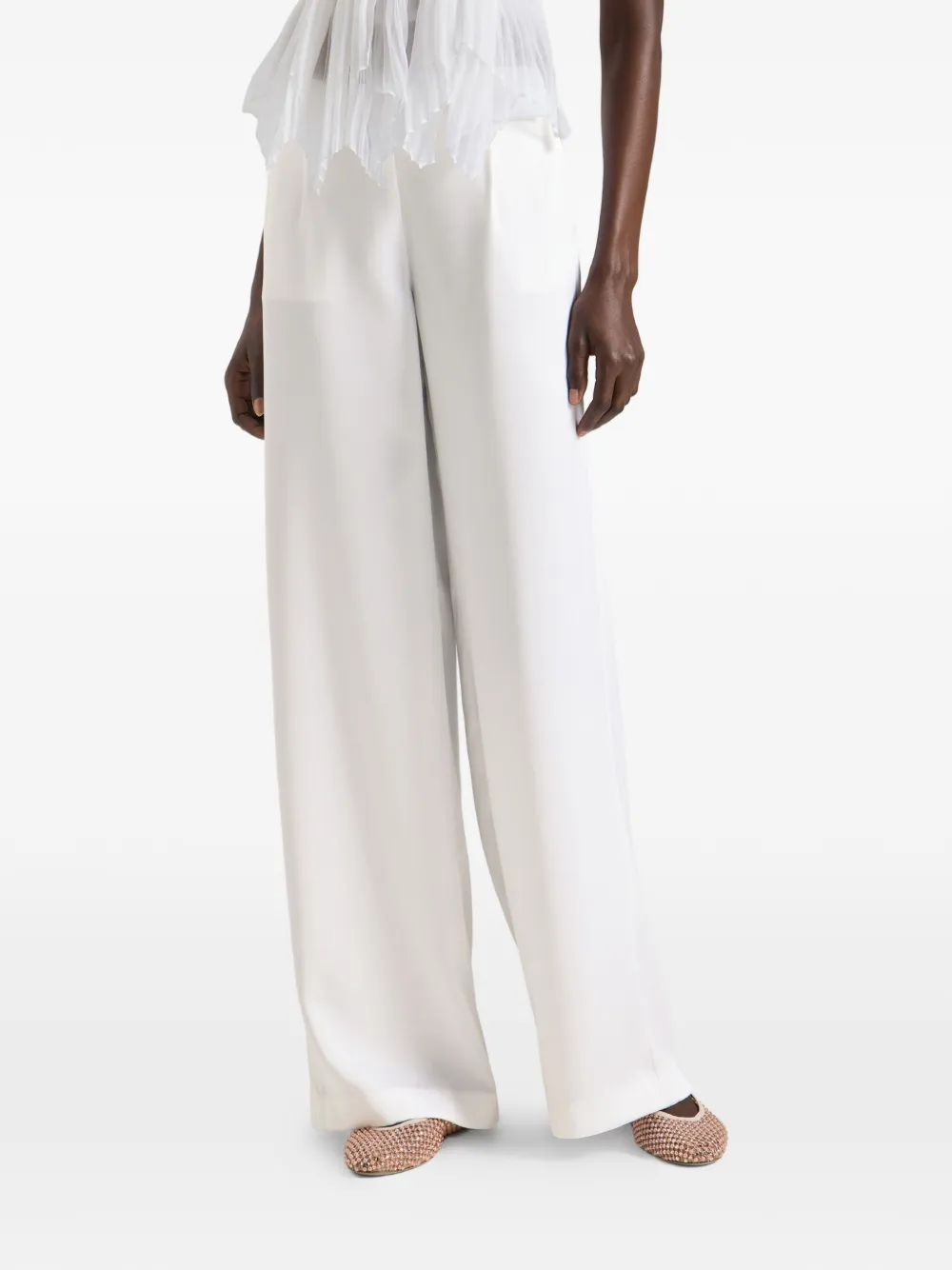 Genny flap-pocket trousers - Bianco