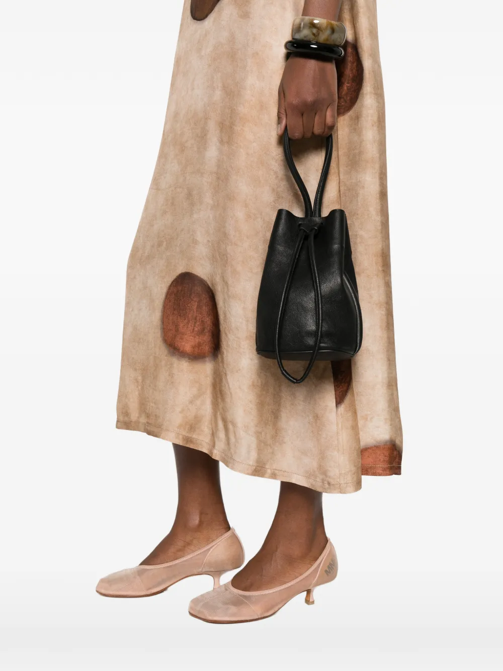 Uma Wang Drawstring Bucket Bag In Black