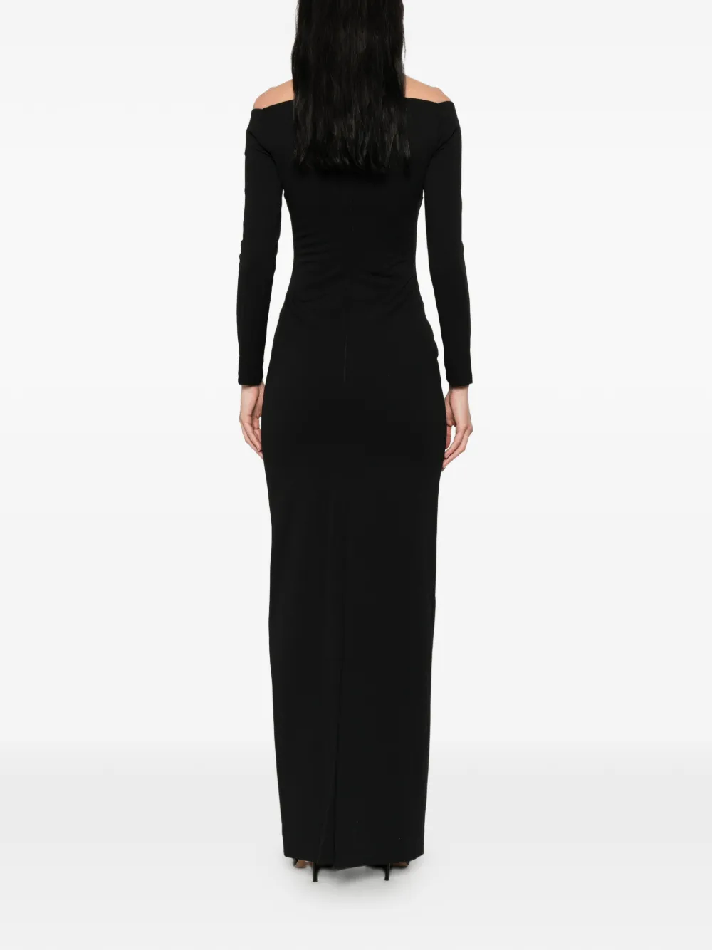 Solace London Lolita maxi-jurk met vierkante hals en lange mouwen Zwart