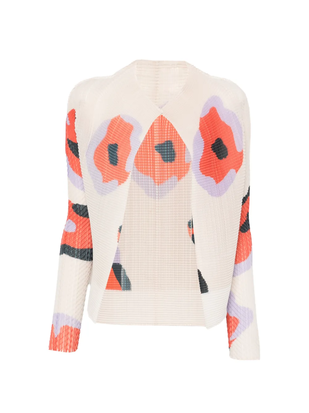 Issey Miyake Verve Pleats floral jacket - Toni neutri