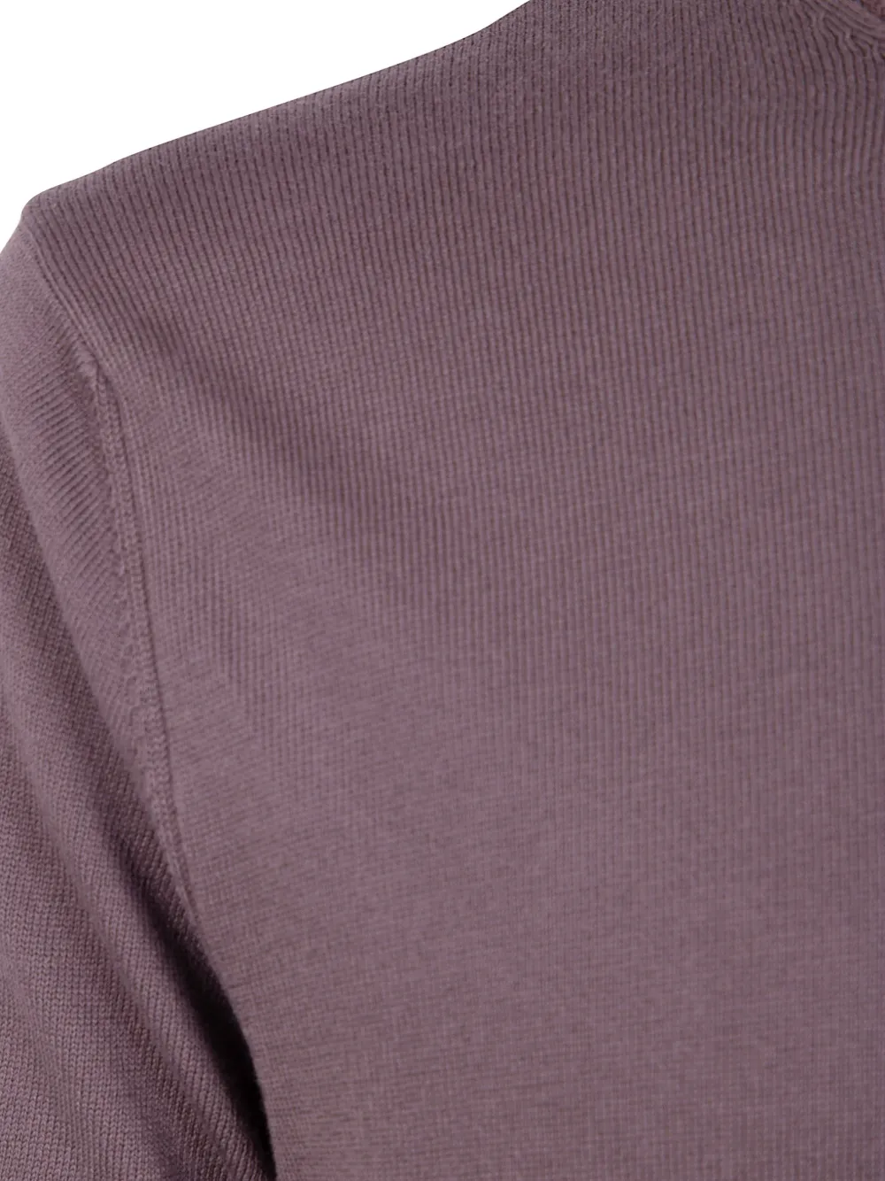 Barba Gebreid T-shirt met geribbelde afwerking Bruin