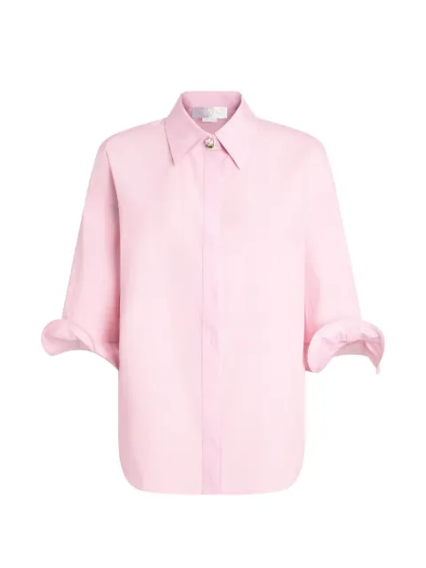 Genny flower button ruffled shirt