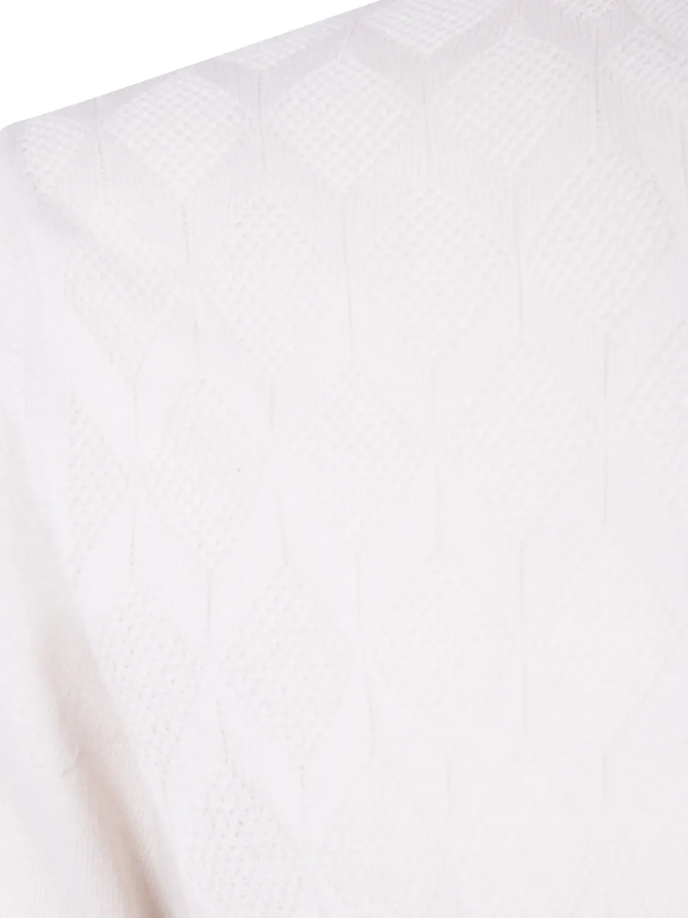 Barba Gebreid T-shirt met diamant-patroon Beige