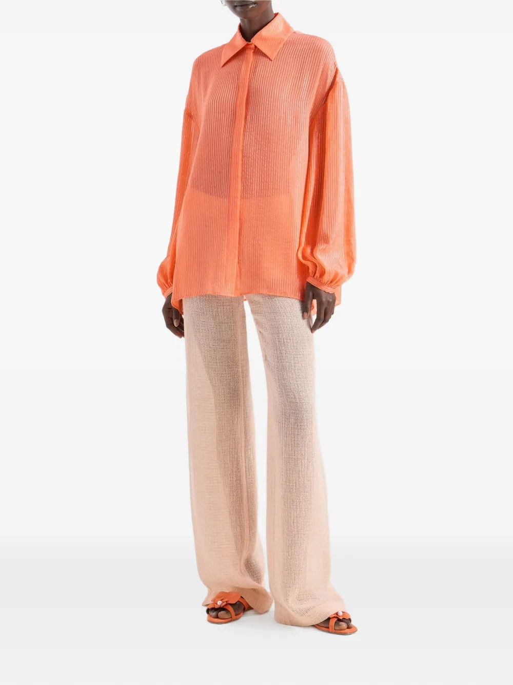 Genny Top met ballonmouwen Oranje