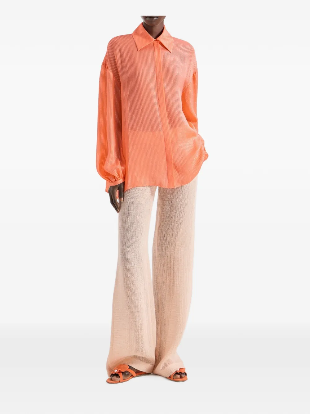 Genny Top met ballonmouwen Oranje