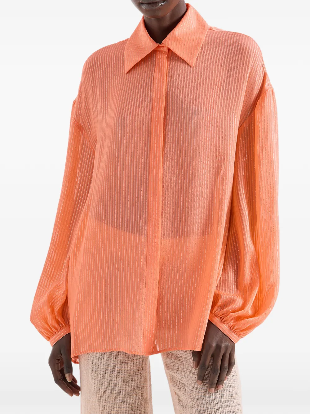 Genny Top met ballonmouwen Oranje