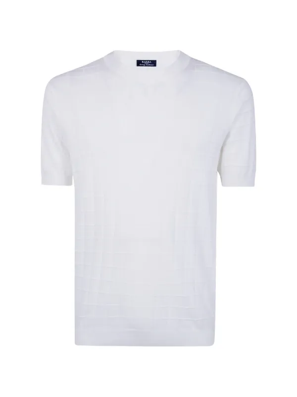 Barba Waffle-knit T-shirt in White