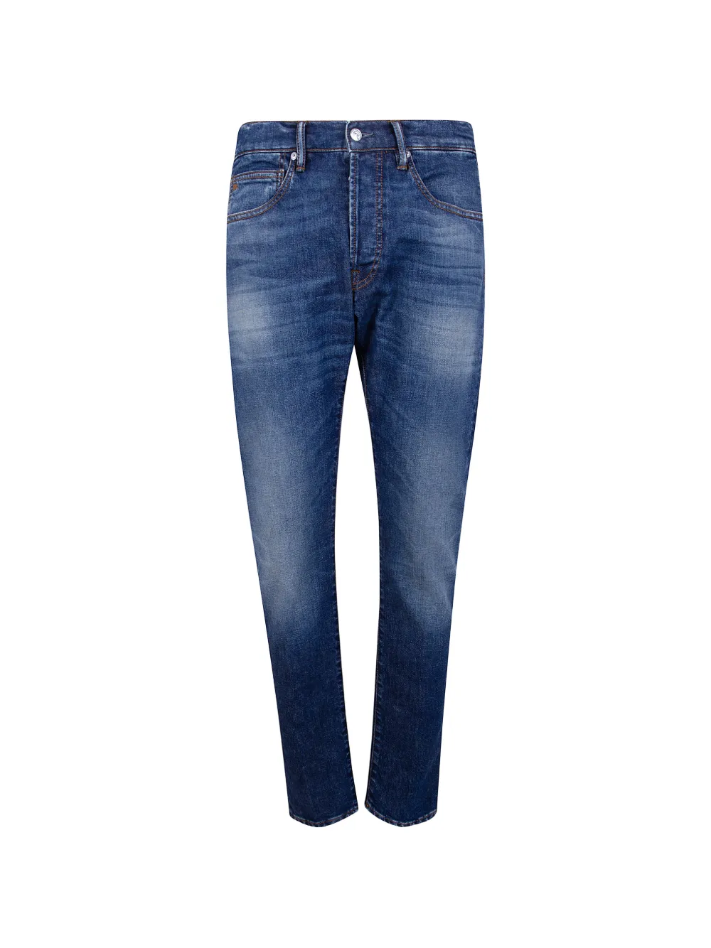 Nine In The Morning faded-effect whiskered jeans - Blu