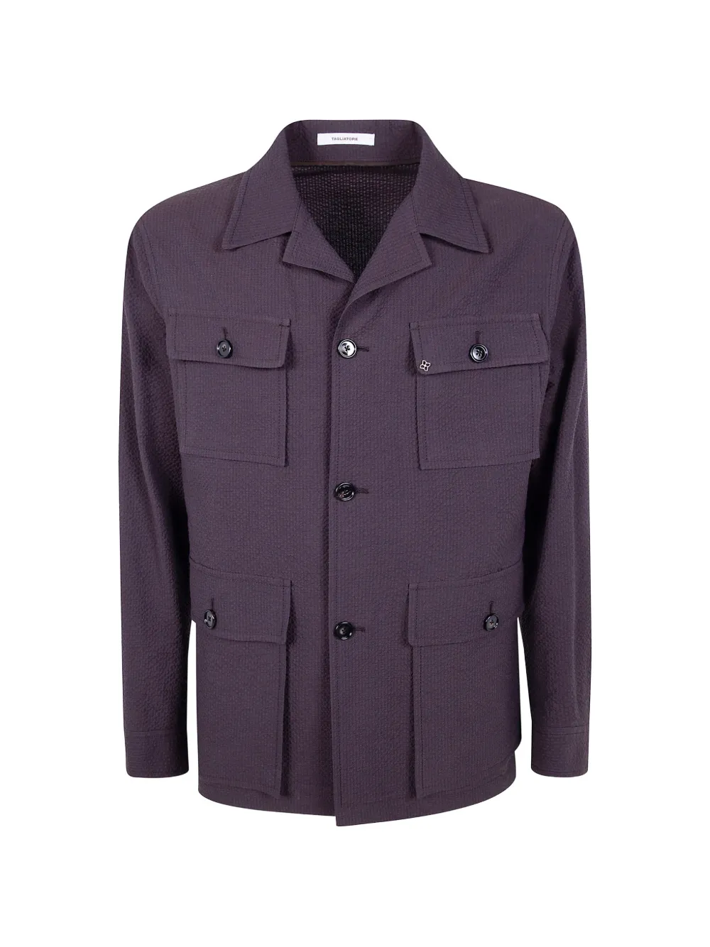 Tagliatore seersucker multi-pocket jacket - Viola