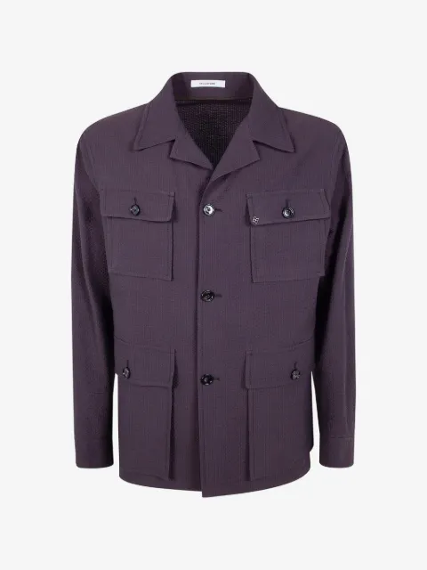 Tagliatore seersucker multi-pocket jacket