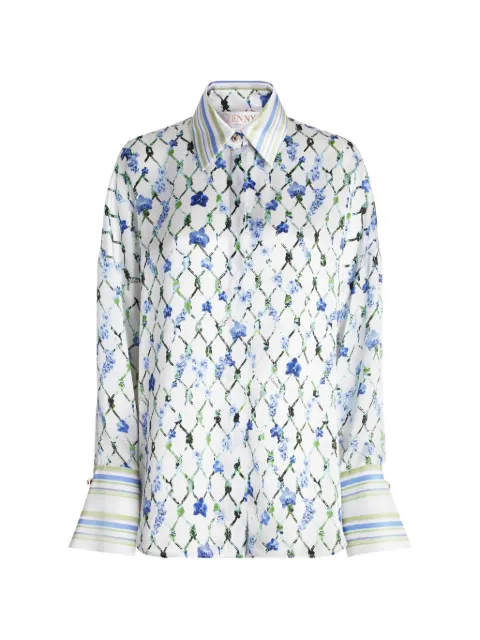 Genny floral print striped shirt