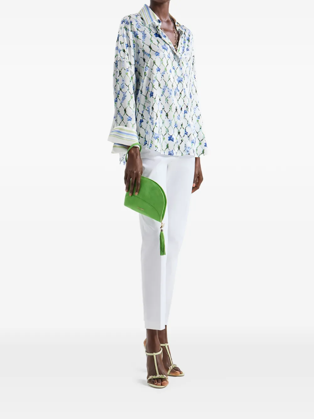 Genny Blouse met bloemenprint Wit