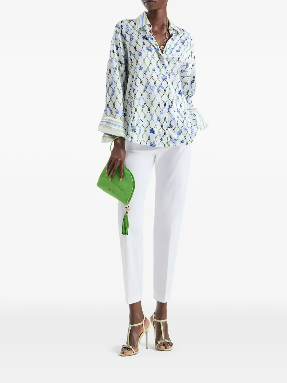 Genny Blouse met bloemenprint Wit