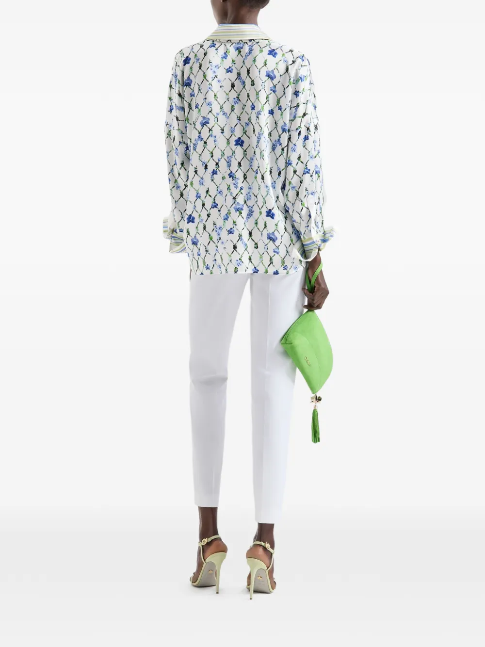 Genny Blouse met bloemenprint Wit