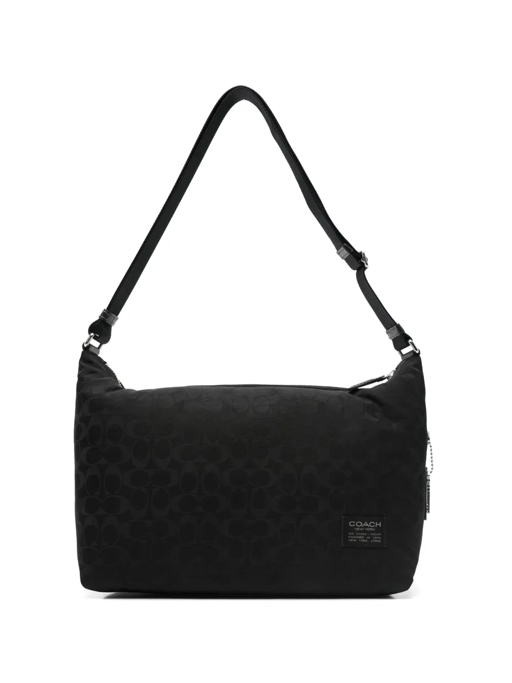 Coach pattern key-charm shoulder bag - Nero
