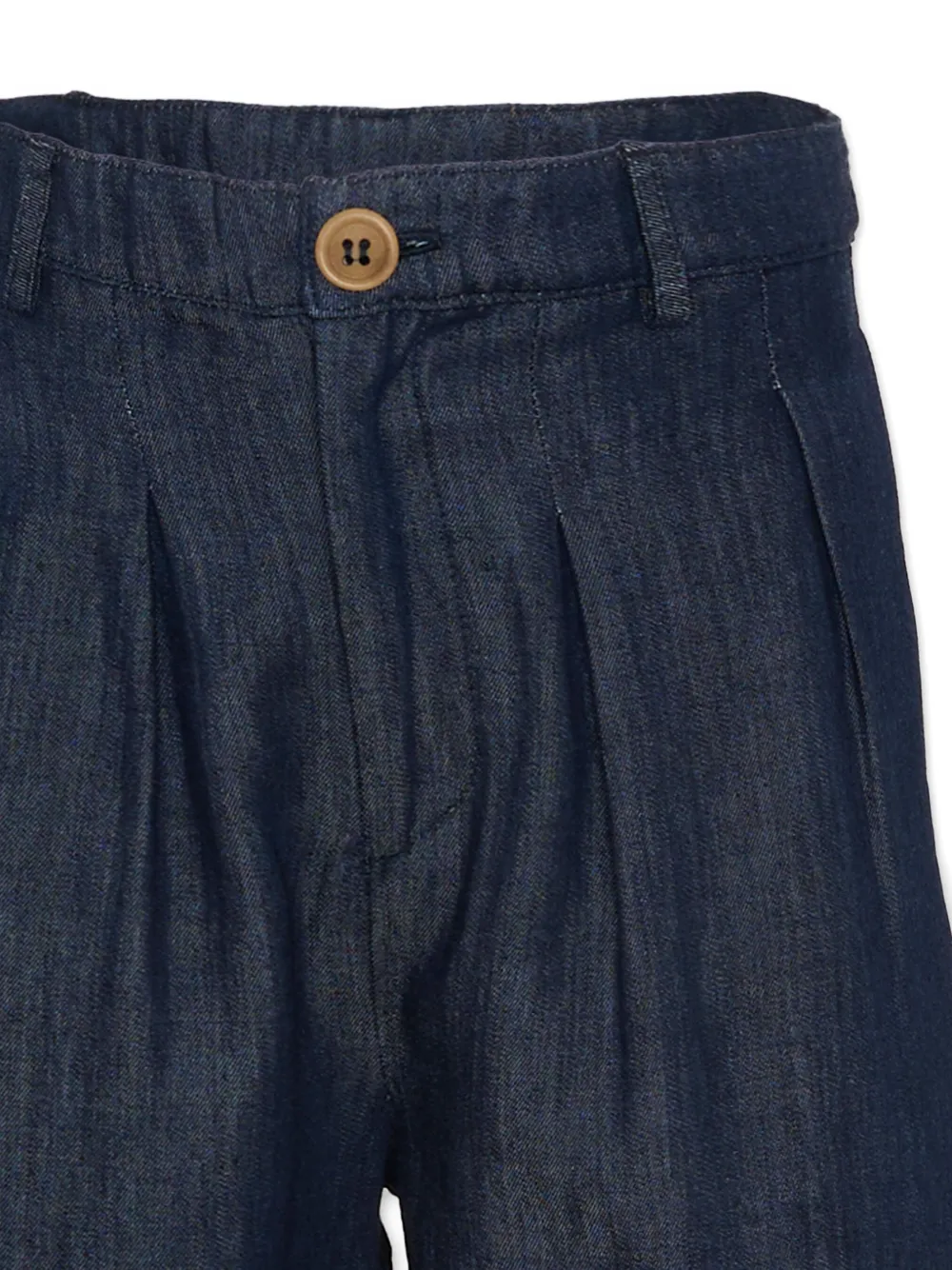  Vélocipède Pleated Denim Shorts - Blue 