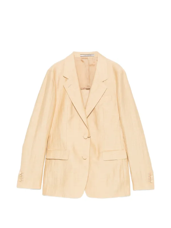 Tagliatore Single-breasted Slub-texture Blazer in Neutrals
