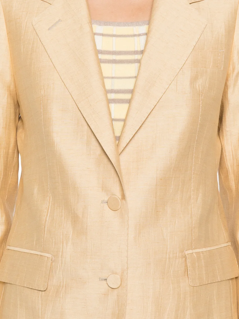 Tagliatore Blazer met enkele rij knopen en slub-textuur Beige