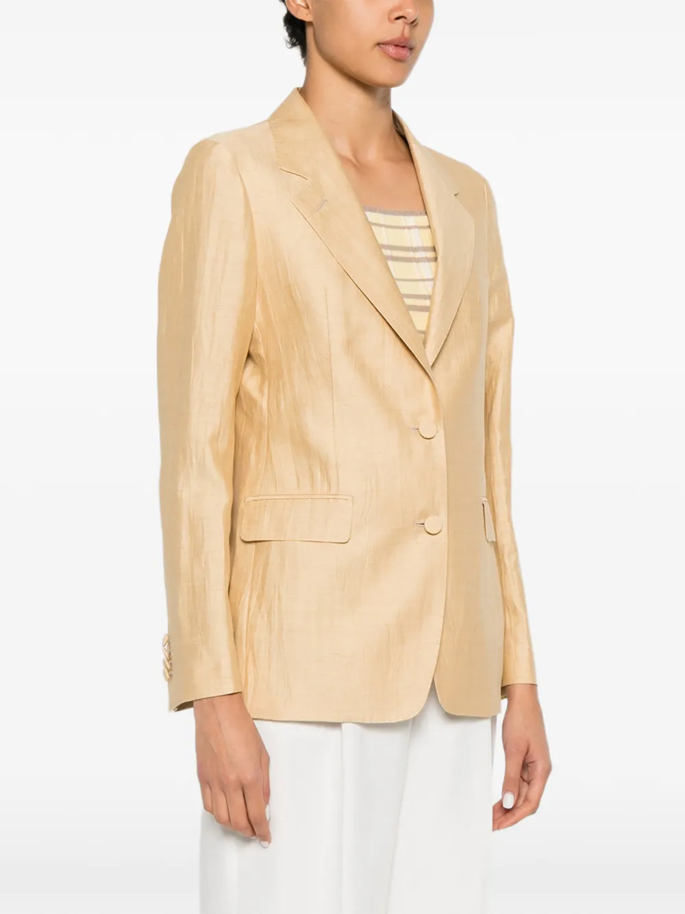 Tagliatore Blazer met enkele rij knopen en slub-textuur Beige