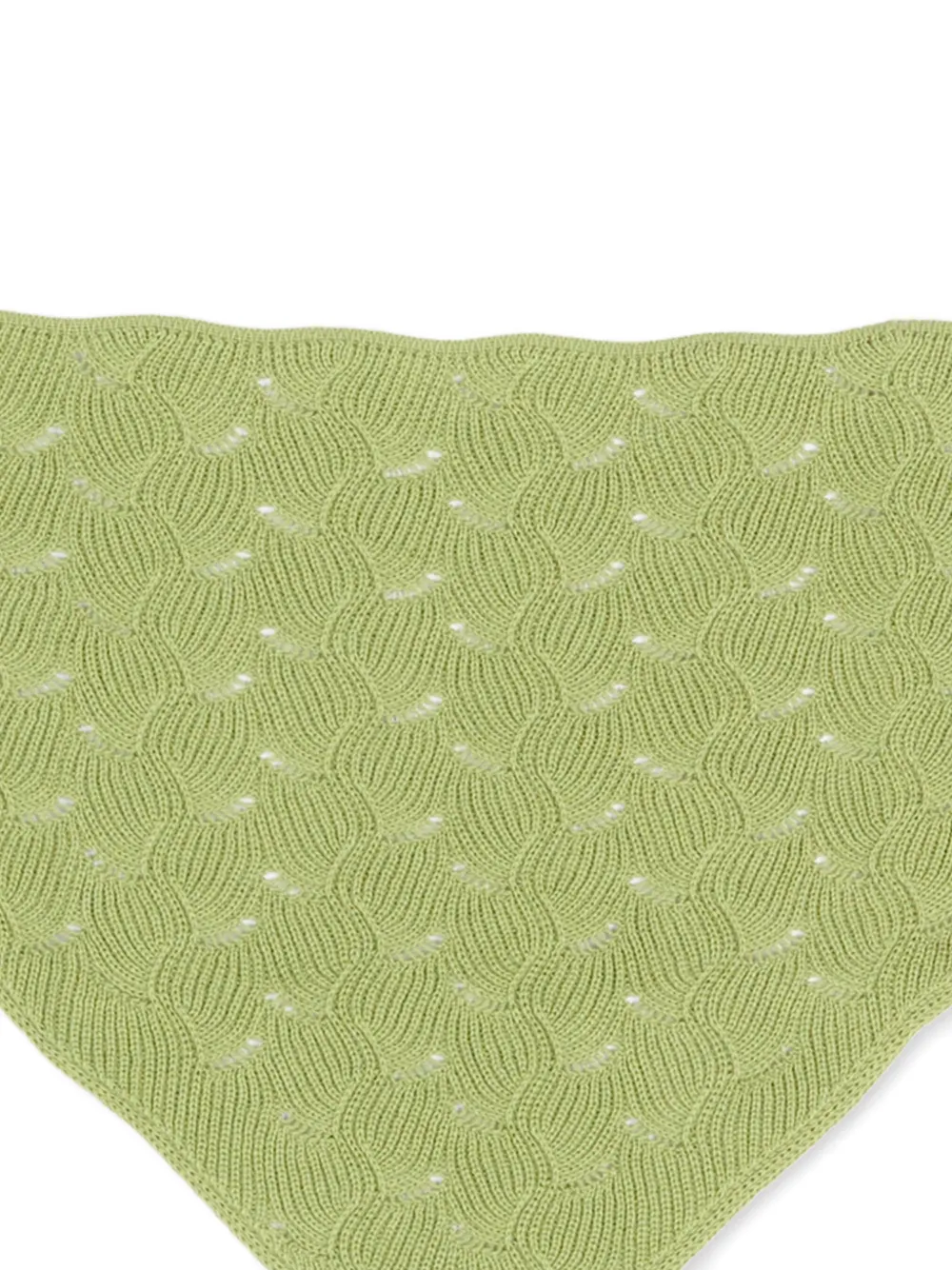  Vélocipède Crochet-knit Triangle Scarf - Green 