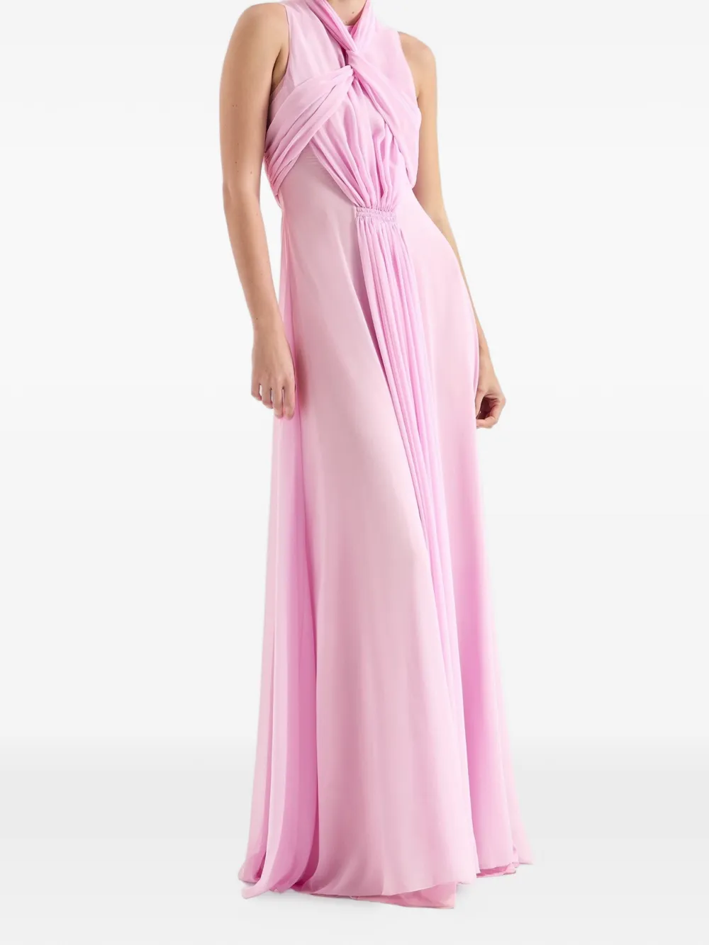 Genny Gedrapeerde maxi-jurk Roze