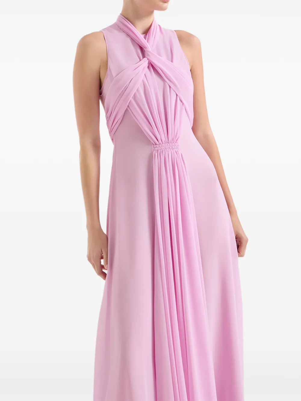 Genny Gedrapeerde maxi-jurk Roze