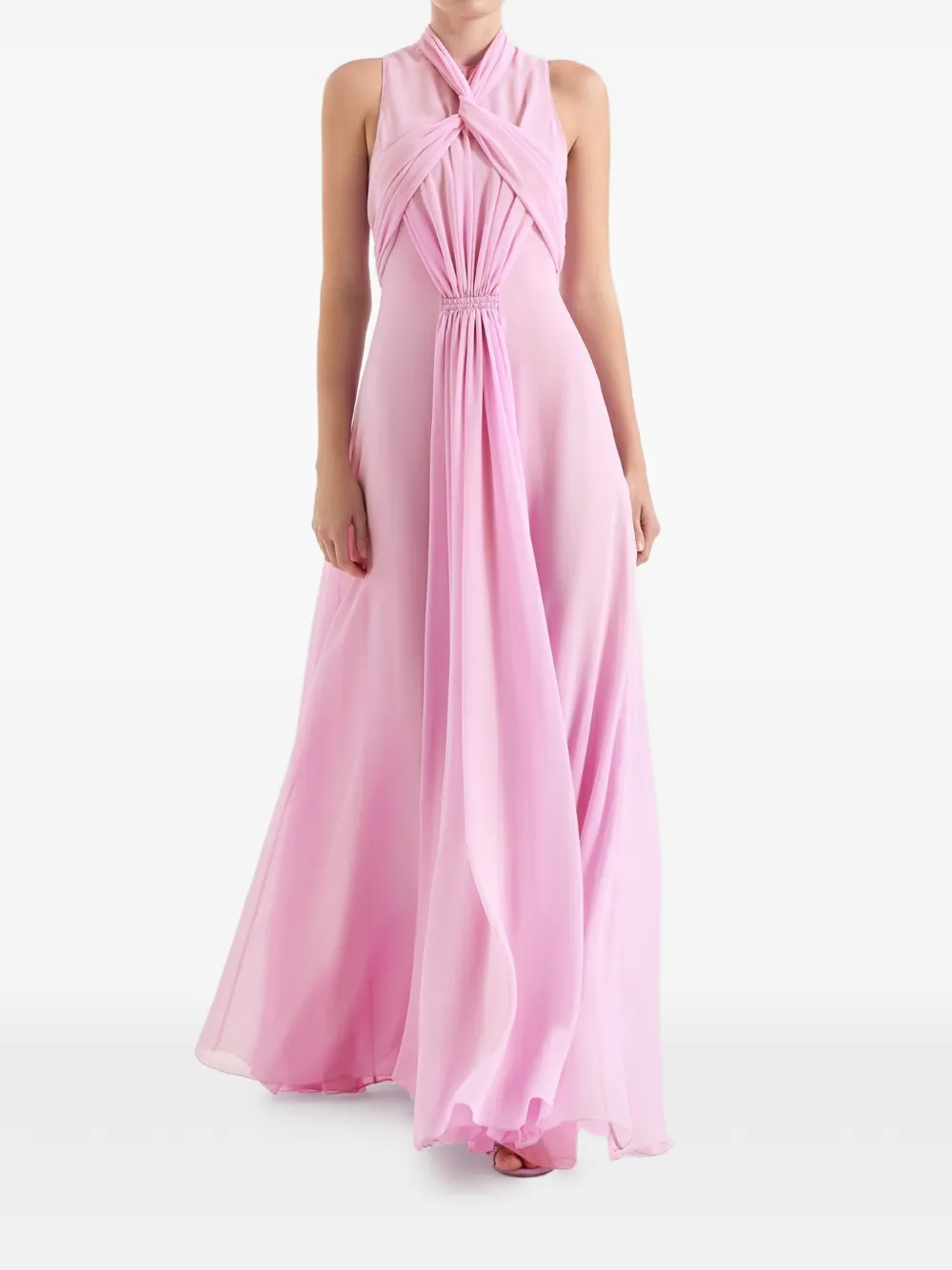 Genny Gedrapeerde maxi-jurk Roze